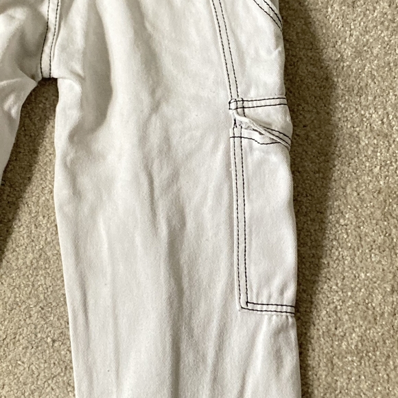 Preloved Y2K Women's White Elasticated Waistband Cargo Jeans - UK Size 8 - Picture 7 of 13